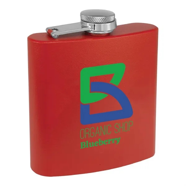 6 oz. matte powder coated stainless steel flask with laser engraving... from ASI 74601 Calico
