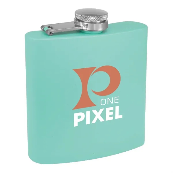 6 oz. matte powder coated stainless steel flask with laser engraving... from ASI 74601 Calico