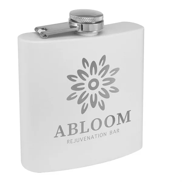 6 oz. matte powder coated stainless steel flask with laser engraving... from ASI 74601 Calico