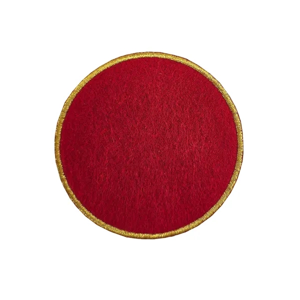 Polyester Felt coaster with metallic stitched edge border decorated with Direct... from ASI 90160 Suntex Industries