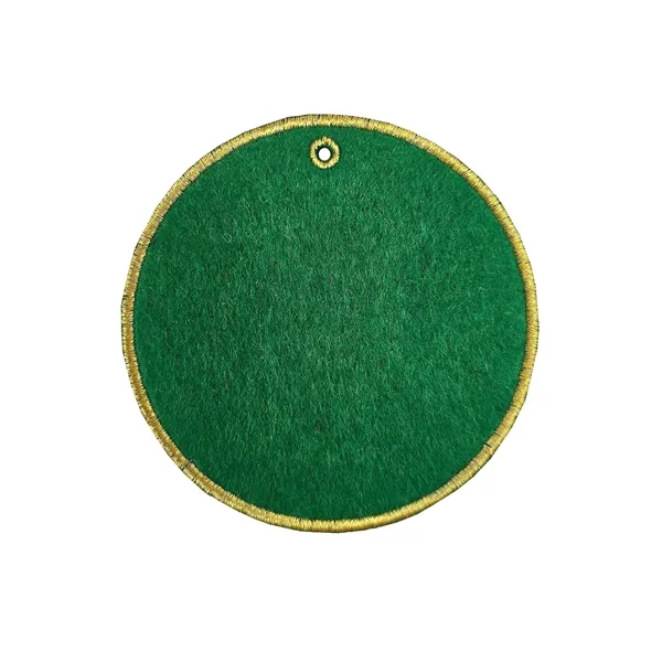 Polyester Felt oranment with metallic stitched edge border decorated with Direct... from ASI 90160 Suntex Industries