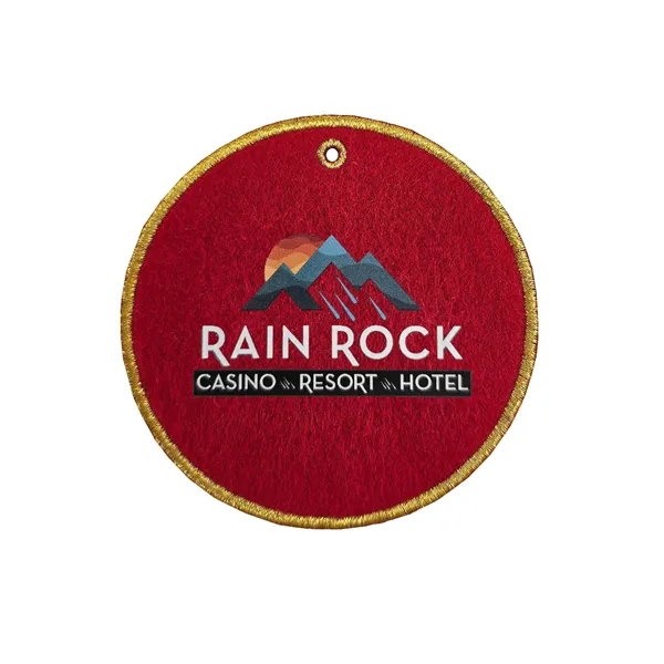 Polyester Felt oranment with metallic stitched edge border decorated with Direct... from ASI 90160 Suntex Industries