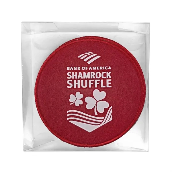 Polyester Felt coaster with stitched edge border decorated with Direct to... from ASI 90160 Suntex Industries