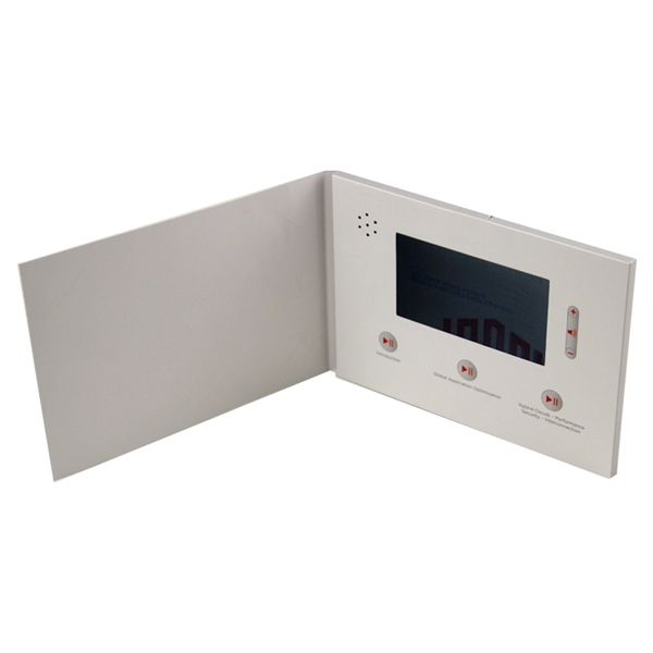 8.26" x 5.91" (folded) bi-fold video brochure with a built-in LCD... from ASI 37218 Athena Promo (tm)