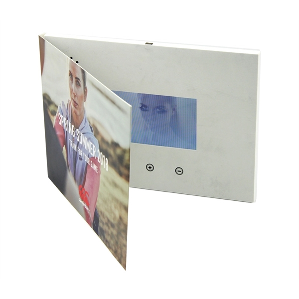8.26" x 5.91" (folded) bi-fold video brochure with a built-in LCD... from ASI 37218 Athena Promo (tm)