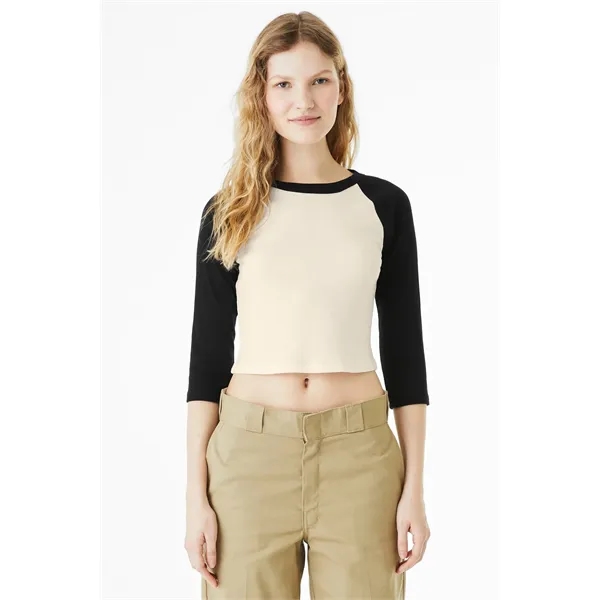 BELLA+CANVAS Women's Micro Rib 3/4 Raglan Baby Tee... from ASI 84863 SanMar
