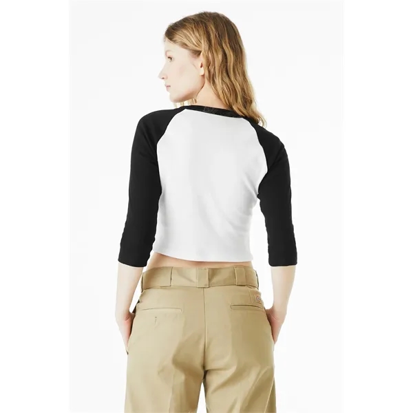 BELLA+CANVAS Women's Micro Rib 3/4 Raglan Baby Tee... from ASI 84863 SanMar
