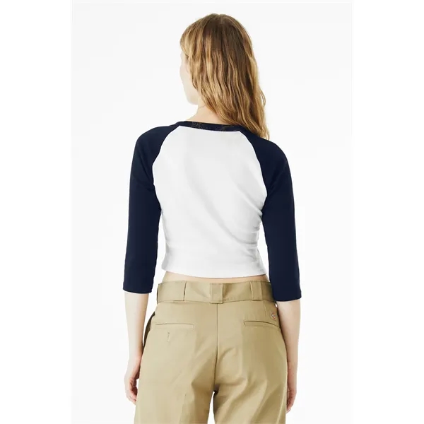 BELLA+CANVAS Women's Micro Rib 3/4 Raglan Baby Tee... from ASI 84863 SanMar