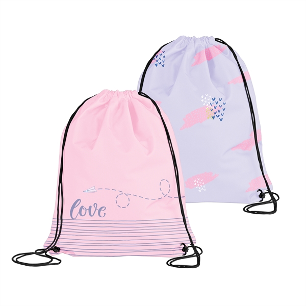 Polyester drawstring backpack with a 21 inch black cotton cord that... from ASI 74710 Numo