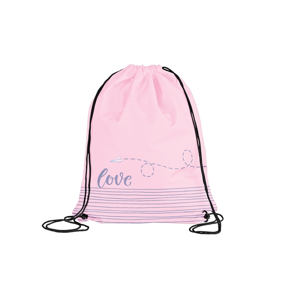 Polyester drawstring backpack with a 21 inch black cotton cord that... from ASI 74710 Numo