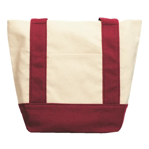 12oz canvas mini tote inspired by grocery carryalls. Contrast handles and... from ASI 46420 Continental Mkting Svc Inc / CMBags
