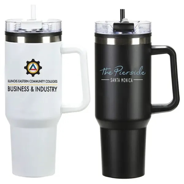 40 Oz. Stainless Steel Insulated Mug with Polypropylene Interior & Straw... from ASI 36988 Artek USA Inc