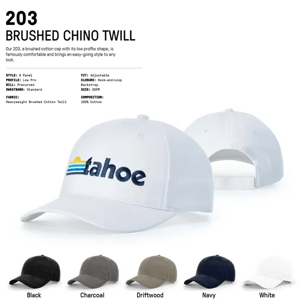 Richardson #203 Brushed Chino with hook and loop backstrap... from ASI 74601 Calico