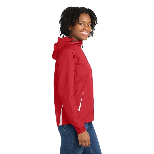 Sport-Tek Ladies Colorblock Hooded Raglan Jacket.... from ASI 84863 SanMar