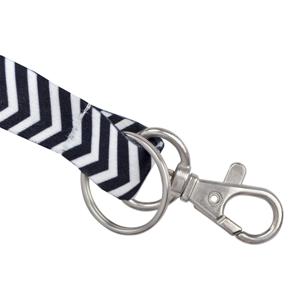 Eye-catching lanyards are pre-printed with a dye-sub zig-zag pattern. Trigger snap... from ASI 79898 Promovision / PROMOVISION