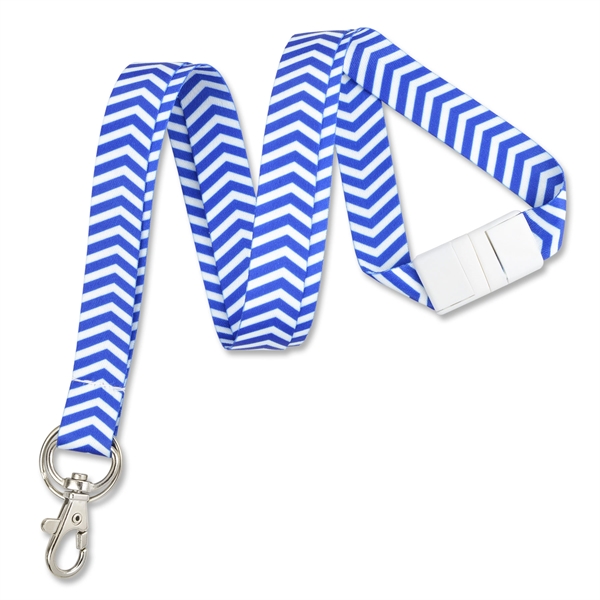 Eye-catching lanyards are pre-printed with a dye-sub zig-zag pattern. Trigger snap... from ASI 79898 Promovision / PROMOVISION