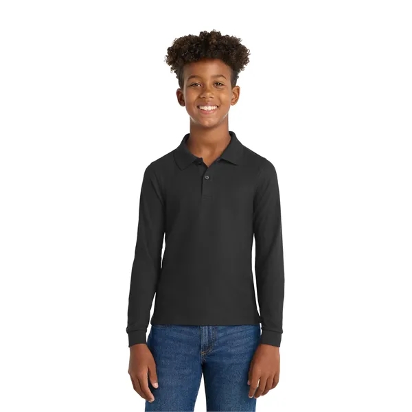 Port Authority Youth Long Sleeve Silk Touch Polo.... from ASI 84863 SanMar