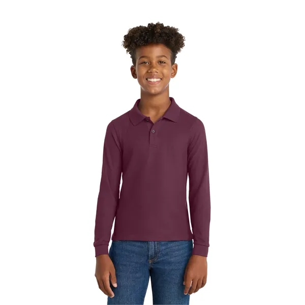 Port Authority Youth Long Sleeve Silk Touch Polo.... from ASI 84863 SanMar