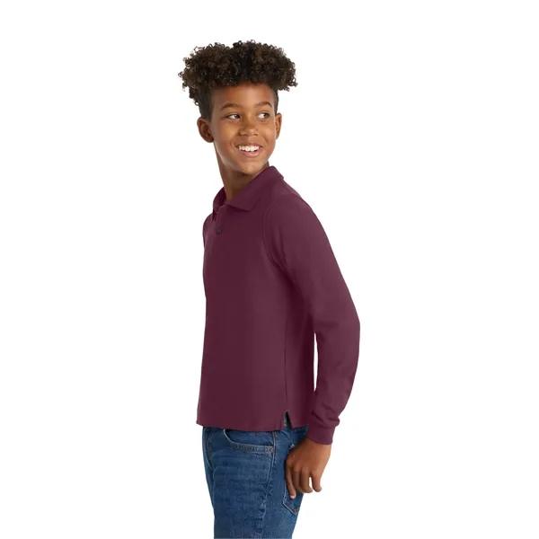 Port Authority Youth Long Sleeve Silk Touch Polo.... from ASI 84863 SanMar
