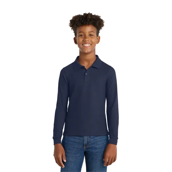 Port Authority Youth Long Sleeve Silk Touch Polo.... from ASI 84863 SanMar