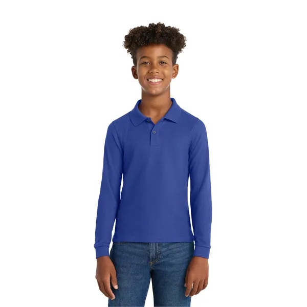Port Authority Youth Long Sleeve Silk Touch Polo.... from ASI 84863 SanMar