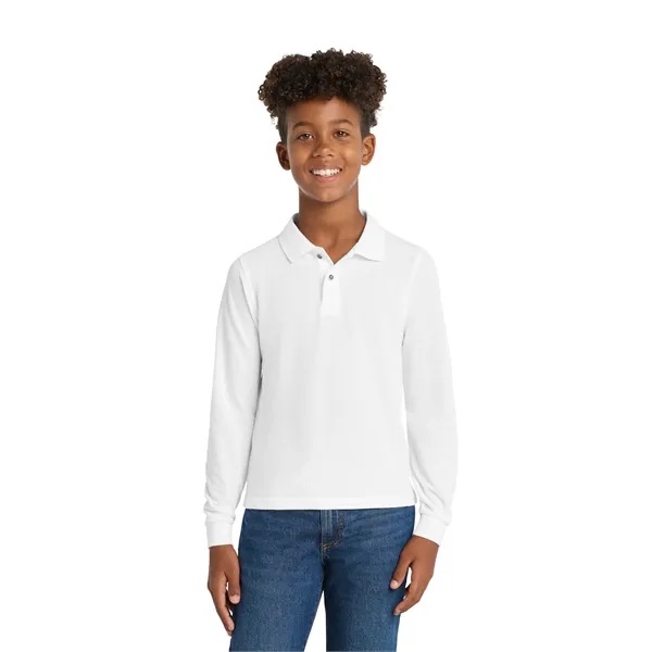 Port Authority Youth Long Sleeve Silk Touch Polo.... from ASI 84863 SanMar