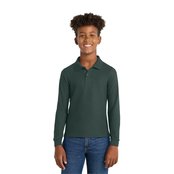 Port Authority Youth Long Sleeve Silk Touch Polo.... from ASI 84863 SanMar
