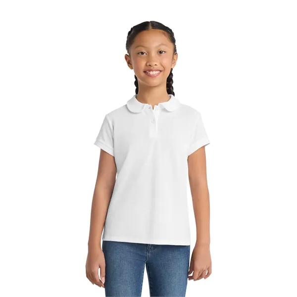 Port Authority Girls Silk Touch Peter Pan Collar Polo.... from ASI 84863 SanMar