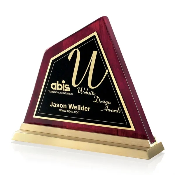 Rosewood peak award with gold metal cast base.... from ASI 84592 St Regis Group / St Regis