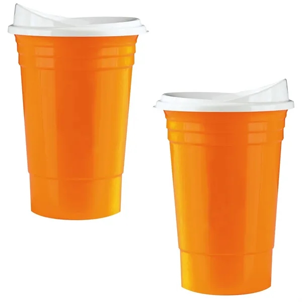 16 oz. polypropylene party cup with lid and double wall insulation.... from ASI 68507 The Magnet Group / Perfect Line