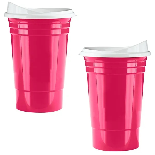 16 oz. polypropylene party cup with lid and double wall insulation.... from ASI 68507 The Magnet Group / Perfect Line