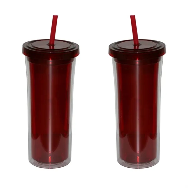 Reusable 16 oz. Tierra double-walled acrylic tumbler with matching straw.... from ASI 68507 The Magnet Group / Perfect Line