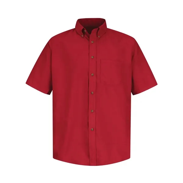 Short sleeve dress shirt made of polyester/cotton poplin fabric with wood-tone... from ASI 84358 S&S Activewear