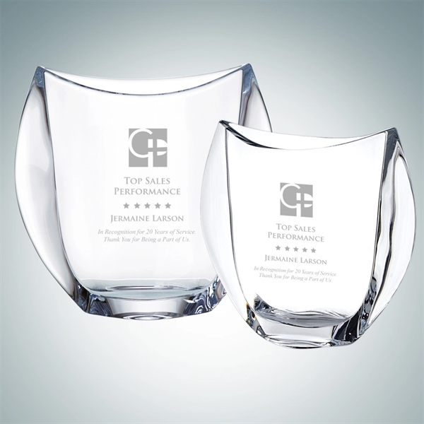 Orbit vase made of molten crystal with wide arches and available... from ASI 47791 Best Deal Awards