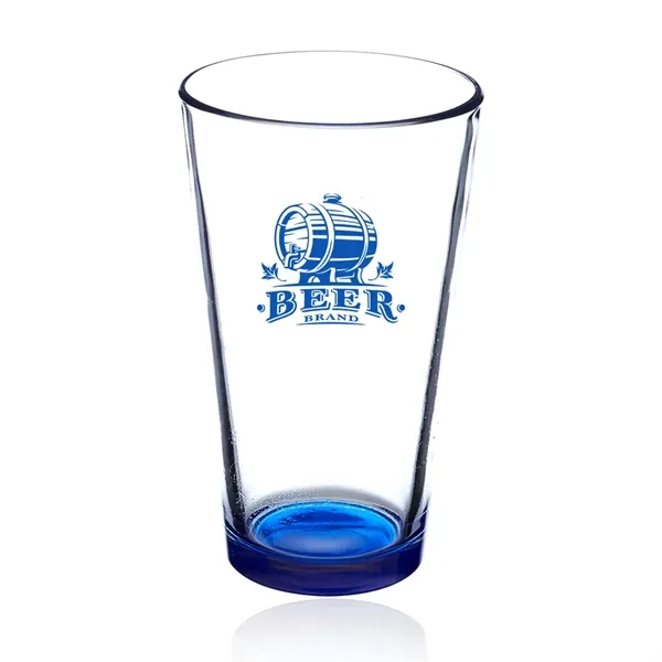 Clear 16 oz. pint glass with thick wall and colored bottom... from ASI 39552 BEL Promo