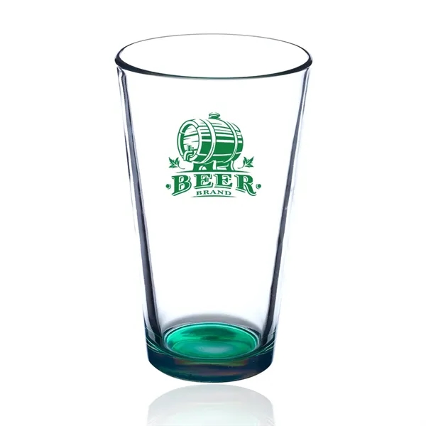 Clear 16 oz. pint glass with thick wall and colored bottom... from ASI 39552 BEL Promo