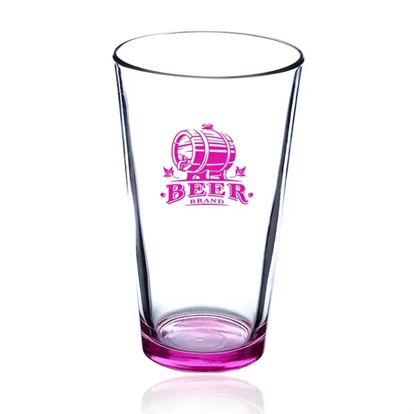 Clear 16 oz. pint glass with thick wall and colored bottom... from ASI 39552 BEL Promo