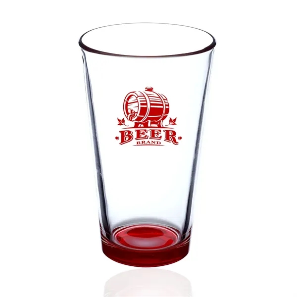 Clear 16 oz. pint glass with thick wall and colored bottom... from ASI 39552 BEL Promo
