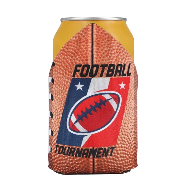 Unique triangle-shaped can cooler with full-color imprint, perfect for sports, events,... from ASI 61966 HPG / Best Promotions USA