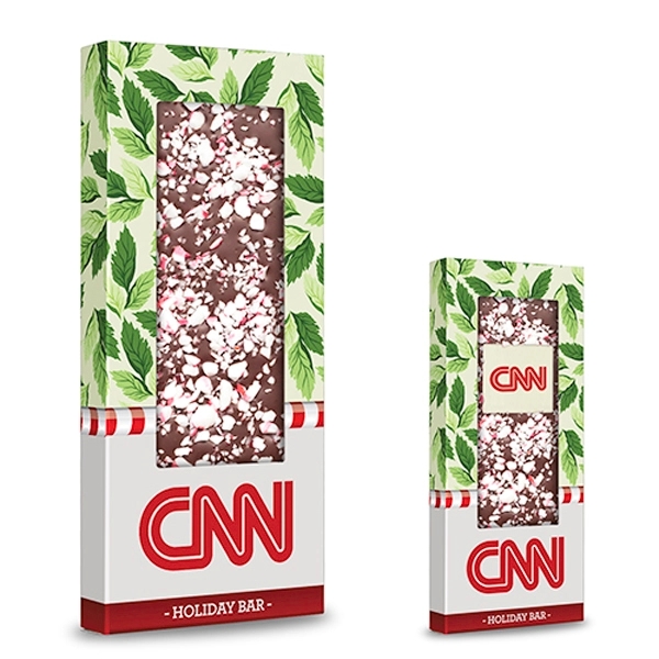 3.5 oz. Belgian chocolate bar topped with peppermint bits; includes 4-color... from ASI 71685 Midnite Snax®