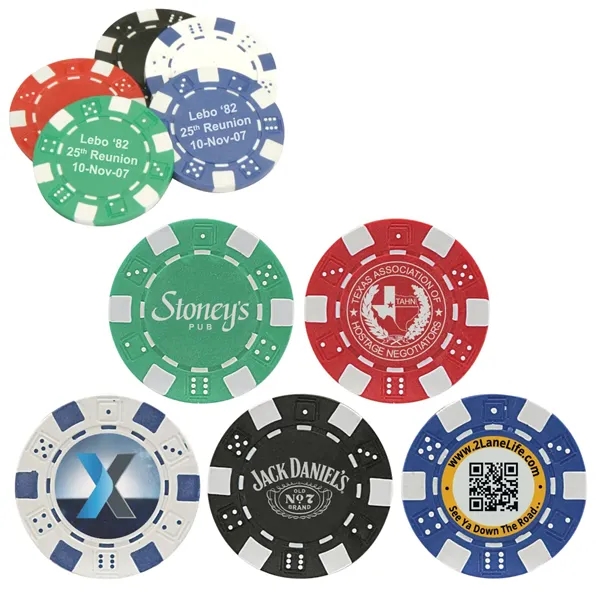 11.5 g professional poker chips made of durable clay-resin ABS composite.... from ASI 57655 STOPNGO Line
