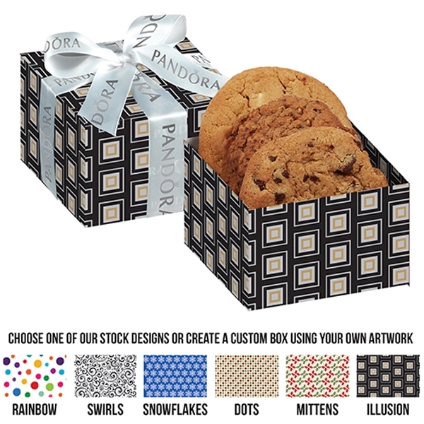 Gourmet gala cookie box with 1 chocolate chunk cookie, 1 oatmeal... from ASI 71685 Midnite Snax®