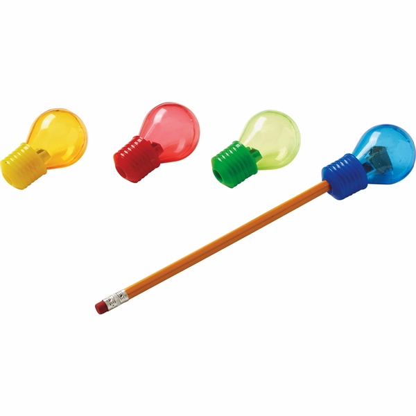 2" light bulb-shaped pencil sharpener in assorted colors.... from ASI 63549 Jornik Manufacturing Corp / Jornik