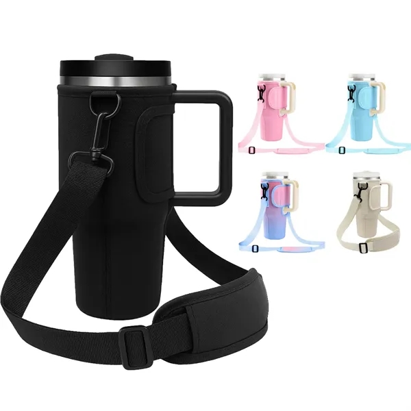 Reusable sling bag for 40oz handled tumbler, insulated, foldable, imprint-ready-ideal for... from ASI 72657 Active Life Promo / Active Life Promo Active Life
