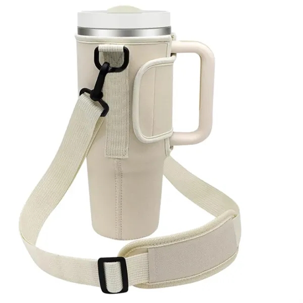 Reusable sling bag for 40oz handled tumbler, insulated, foldable, imprint-ready-ideal for... from ASI 72657 Active Life Promo / Active Life Promo Active Life