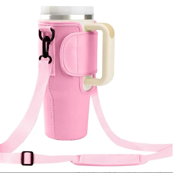 Reusable sling bag for 40oz handled tumbler, insulated, foldable, imprint-ready-ideal for... from ASI 72657 Active Life Promo / Active Life Promo Active Life