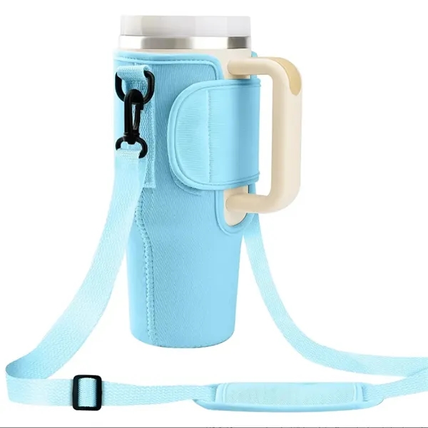 Reusable sling bag for 40oz handled tumbler, insulated, foldable, imprint-ready-ideal for... from ASI 72657 Active Life Promo / Active Life Promo Active Life