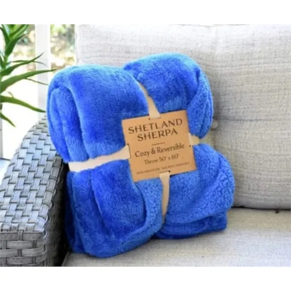 This Shetland sherpa blanket is made from a thick 350 GSM... from ASI 38120 Ball Pro / Diversified Quality Kitchenware / Branded Apparel Designs
