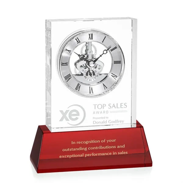 The exquisite optical crystal Ashland Clock on Base features a captivating... from ASI 84592 St Regis Group / St Regis