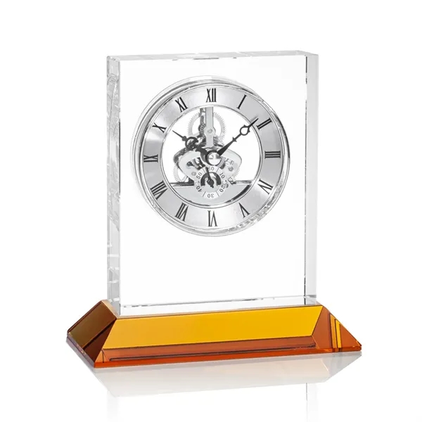 The exquisite optical crystal Ashland Clock on Base features a captivating... from ASI 84592 St Regis Group / St Regis
